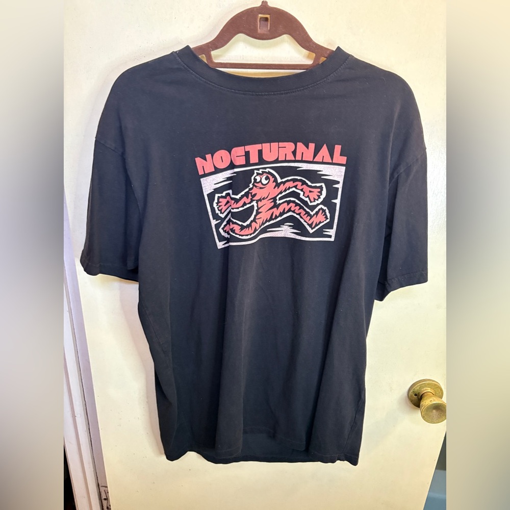 Black Graphic T-Shirt Nocturnal t-shirt Vintage Great Graphic Size large